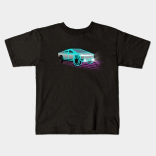 Retro 80s Electric Cyber Truck Kids T-Shirt